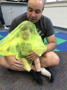 Daniel Silva baby and dad with scarf