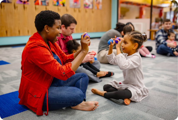Families engaged in Music Together class