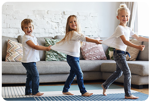 Kids in Conga Line Photo Image